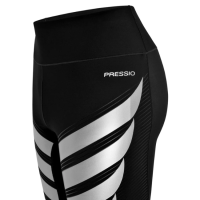 PRESSIO - Women - Power Half Tight - Mid-Rise - Black/Silver